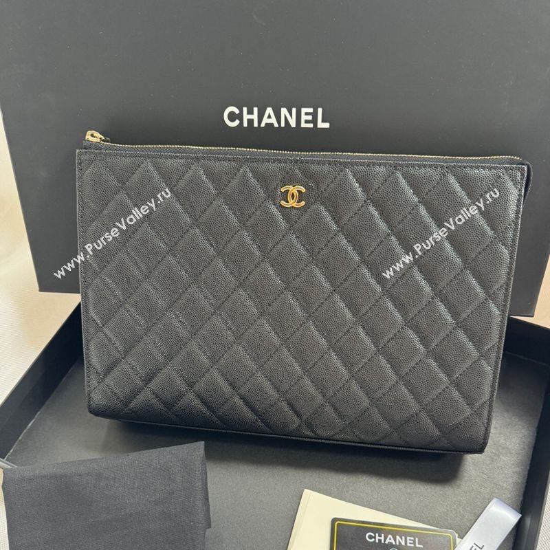 Chanel Grained Calfskin Pouch Black 2025 AP4419 (yezi-250812079)
