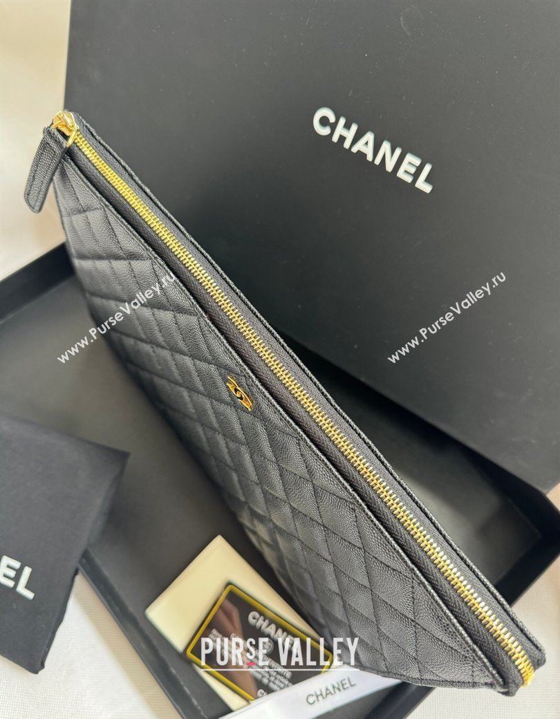 Chanel Grained Calfskin Pouch Black 2025 AP4419 (yezi-250812079)