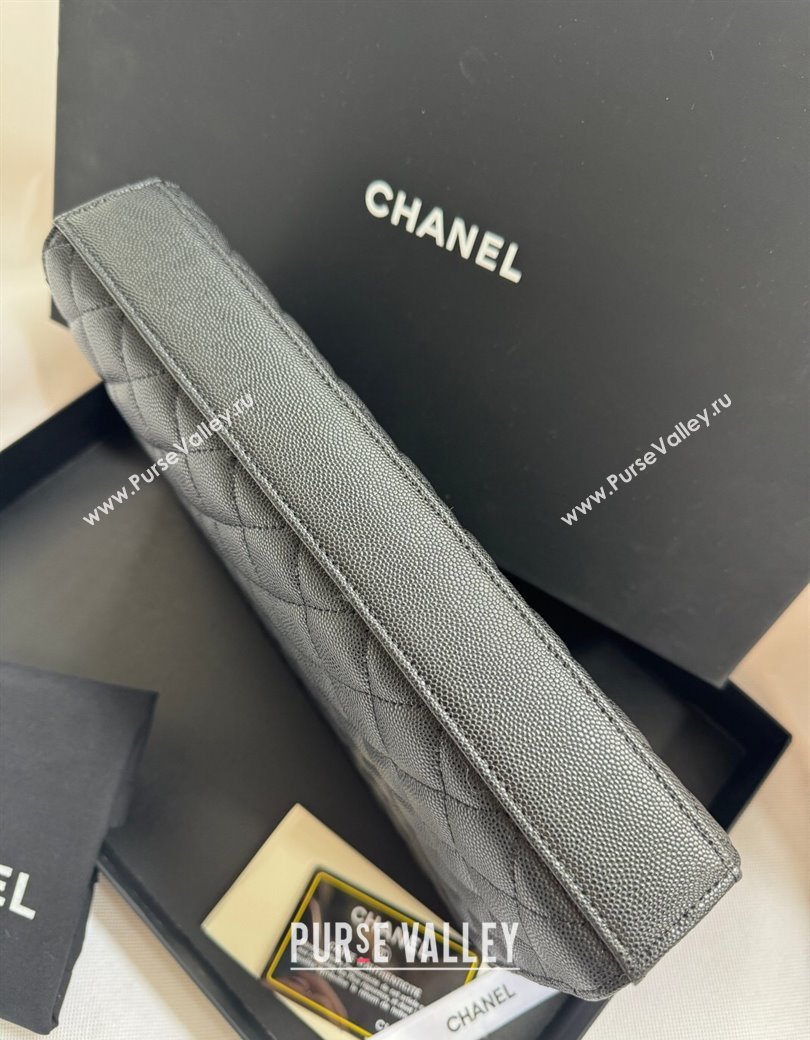 Chanel Grained Calfskin Pouch Black 2025 AP4419 (yezi-250812079)
