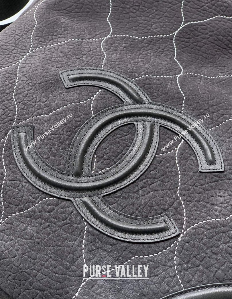 Chanel Grained Nubuck Shopping Bag Black 2025 CH081203 (yezi-250812080)