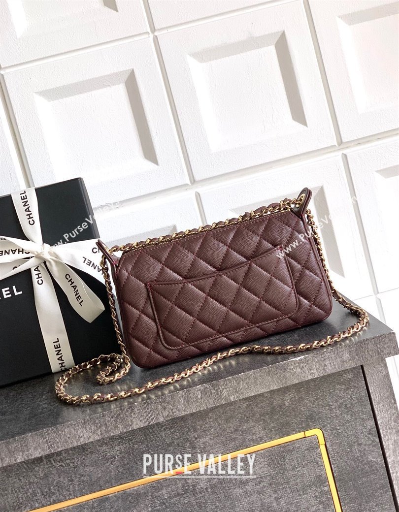 Chanel Grained Calfskin Hobo Bag Coffee Brown 2025 CH081101 (yezi-2508110090)