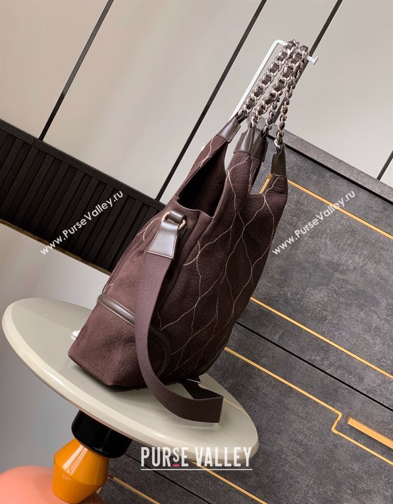 Chanel Grained Nubuck Shopping Bag Brown 2025 CH081203 (yezi-250812081)