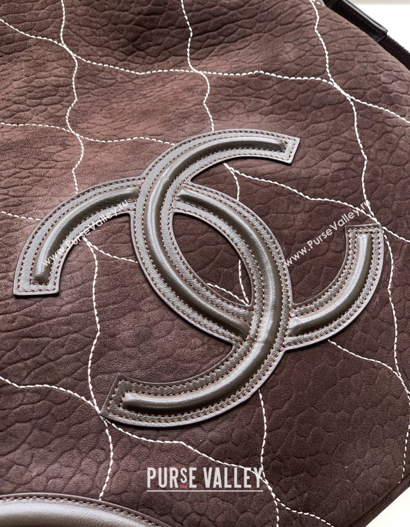 Chanel Grained Nubuck Shopping Bag Brown 2025 CH081203 (yezi-250812081)