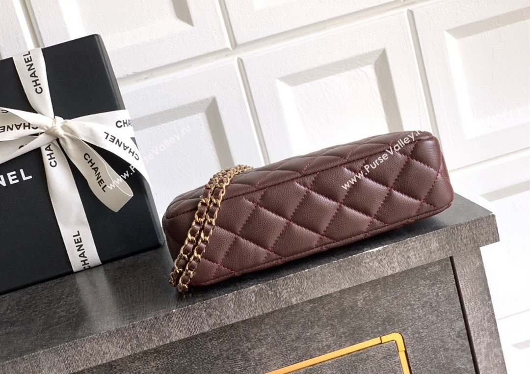 Chanel Grained Calfskin Hobo Bag Coffee Brown 2025 CH081101 (yezi-2508110090)
