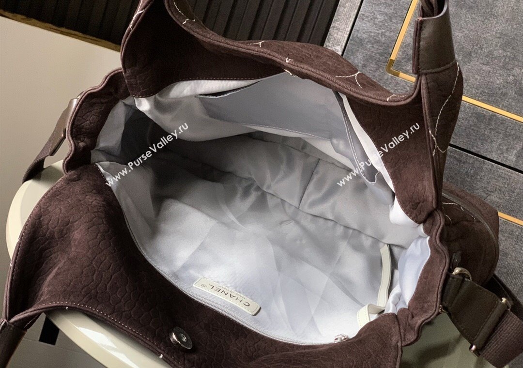 Chanel Grained Nubuck Shopping Bag Brown 2025 CH081203 (yezi-250812081)
