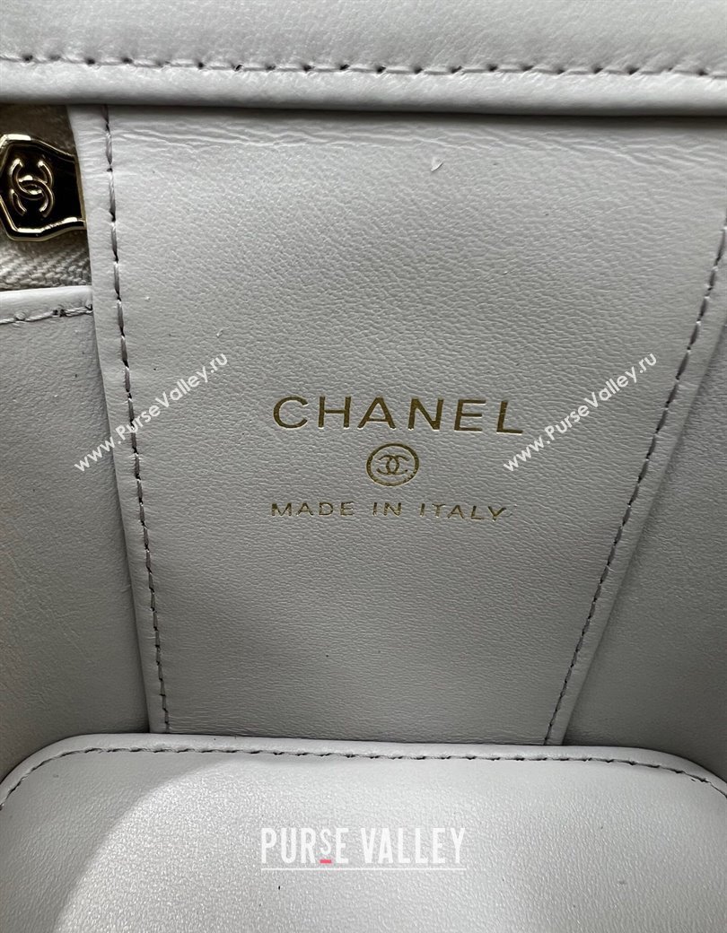 Chanel Grained Shiny Calfskin Classic Small Vanity with Chain Grey 2025 AP1340 (yezi-250812082)
