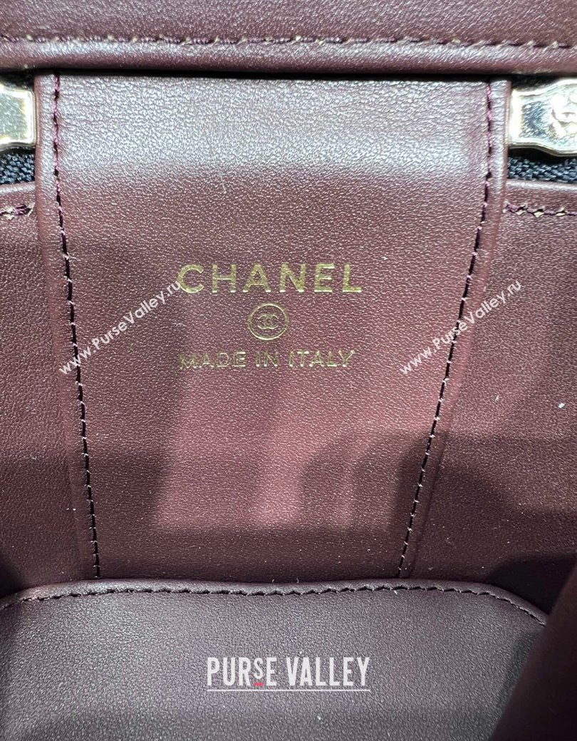 Chanel Grained Shiny Calfskin Classic Small Vanity with Chain Black 2025 AP1340 (yezi-250812086)