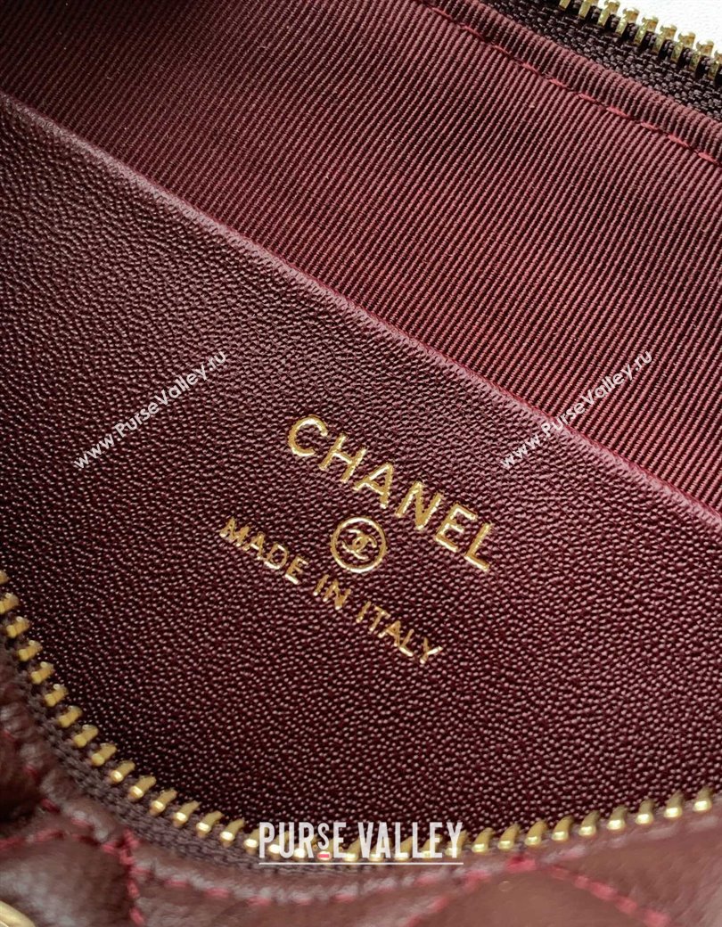 Chanel Grained Calfskin Hobo Bag Coffee Brown 2025 CH081101 (yezi-2508110090)