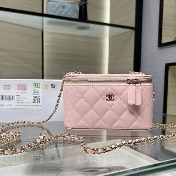 Chanel Grained Shiny Calfskin Classic Large Vanity with Chain Light Pink 2025 AP1341 (yezi-250812088)