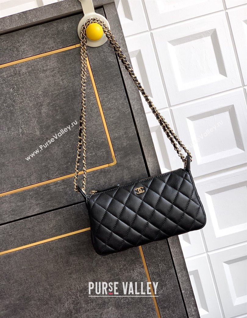 Chanel Grained Calfskin Hobo Bag Black 2025 CH081101 (yezi-2508110091)