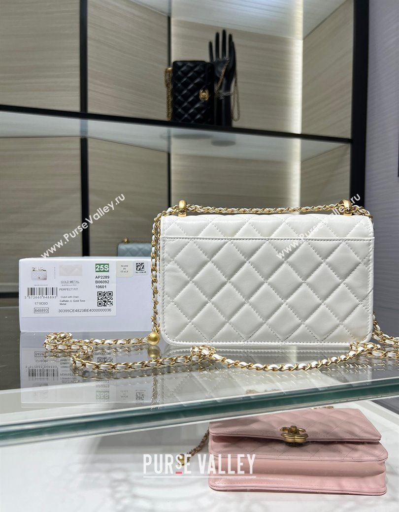 Chanel Shiny Calfskin Wallet On Chain WOC White 2025 AP2289 (yezi-2508110077)
