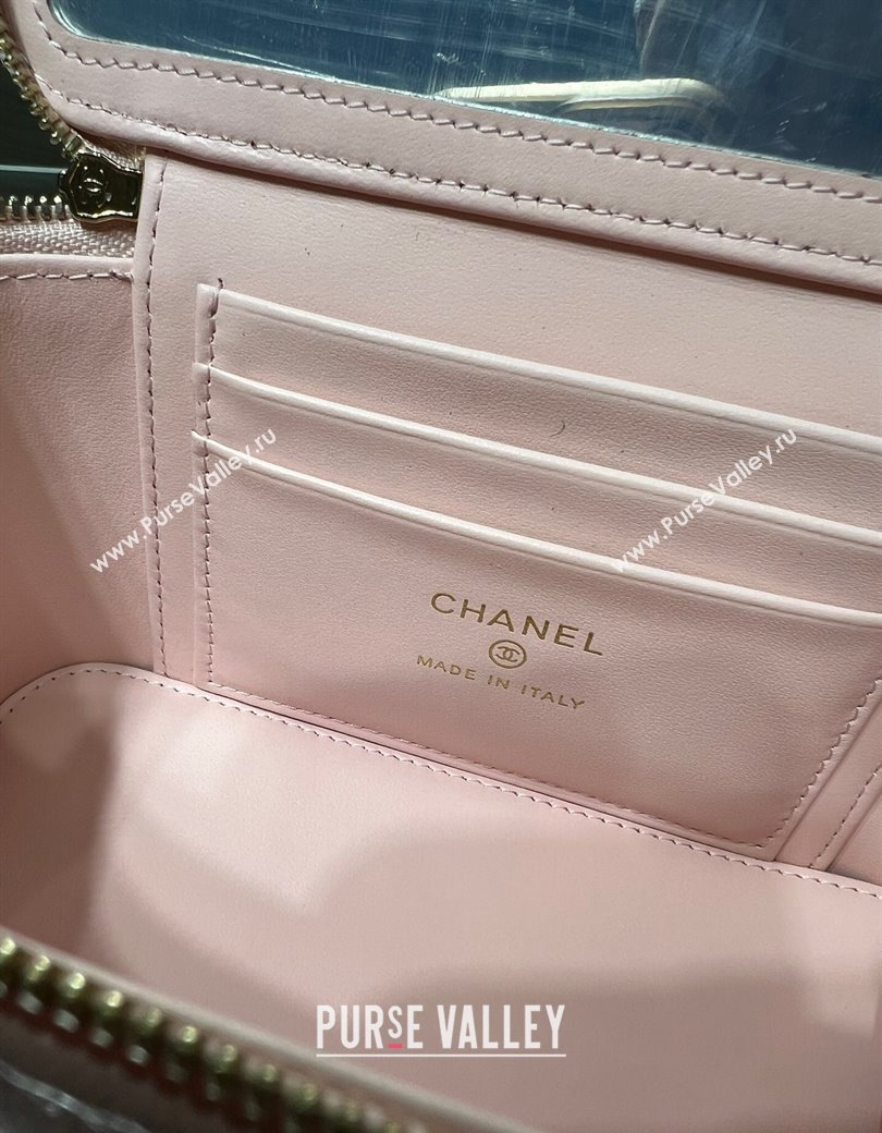 Chanel Grained Shiny Calfskin Classic Large Vanity with Chain Light Pink 2025 AP1341 (yezi-250812088)
