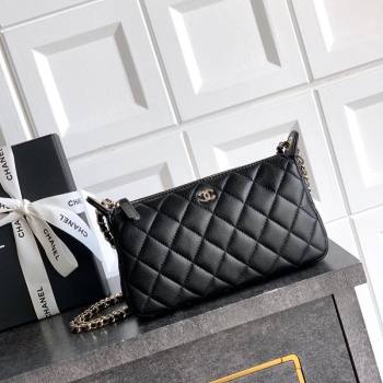 Chanel Grained Calfskin Hobo Bag Black 2025 CH081101 (yezi-2508110091)