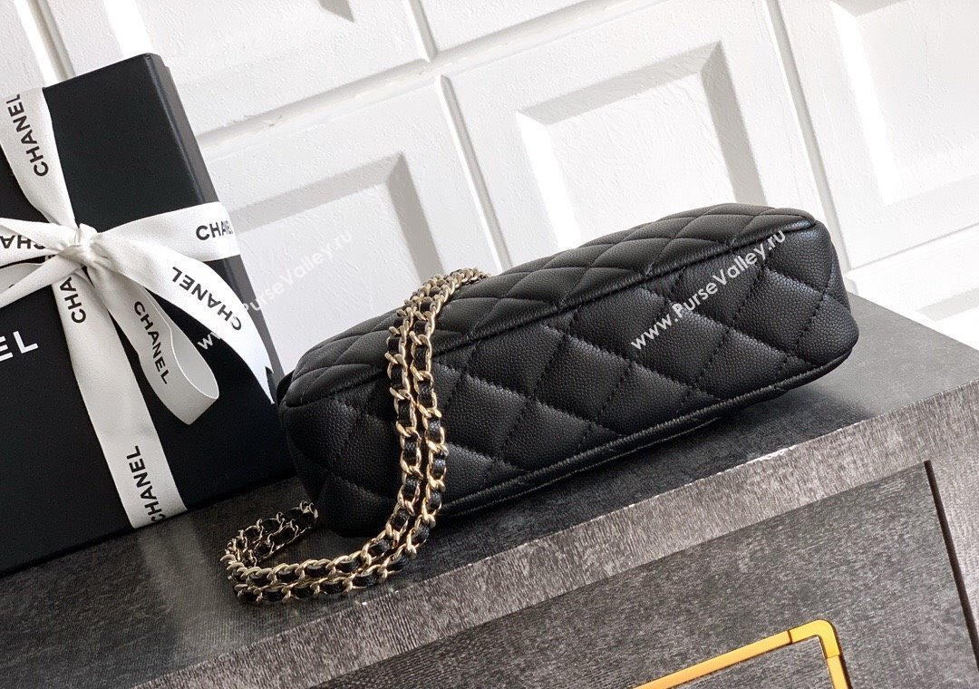 Chanel Grained Calfskin Hobo Bag Black 2025 CH081101 (yezi-2508110091)