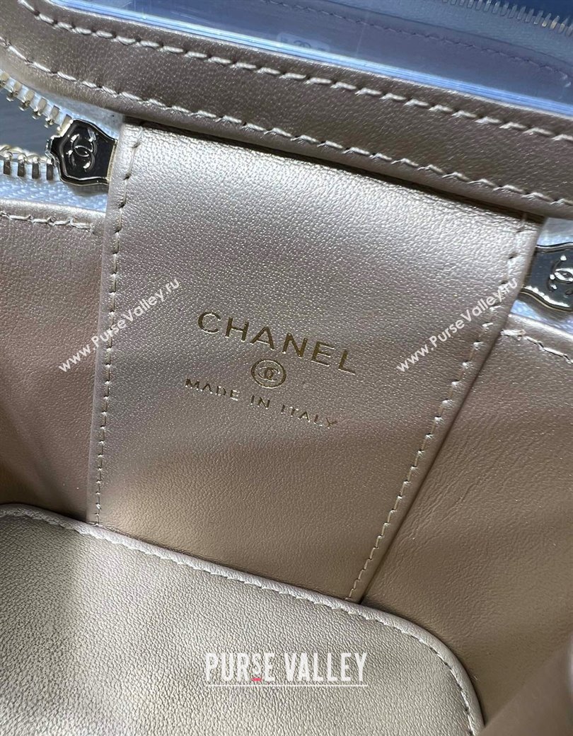 Chanel Shiny Calfskin Small Vanity with Ball Chain White 2025 AP2292 (yezi-250812092)