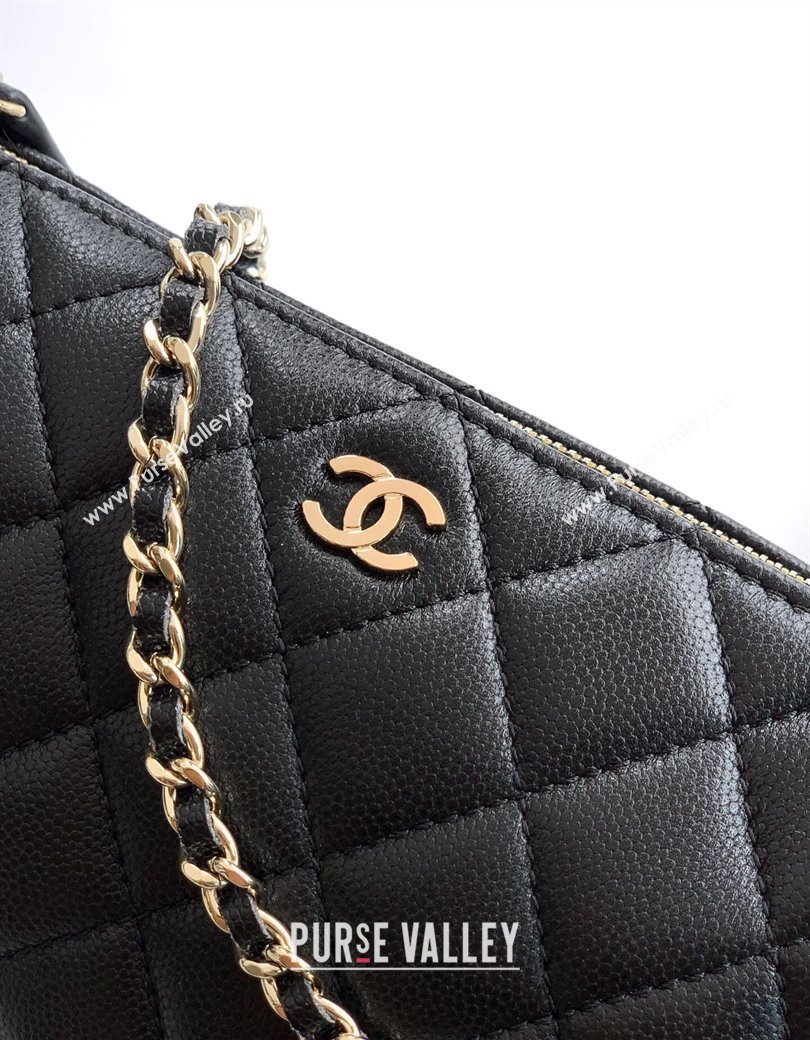 Chanel Grained Calfskin Hobo Bag Black 2025 CH081101 (yezi-2508110091)