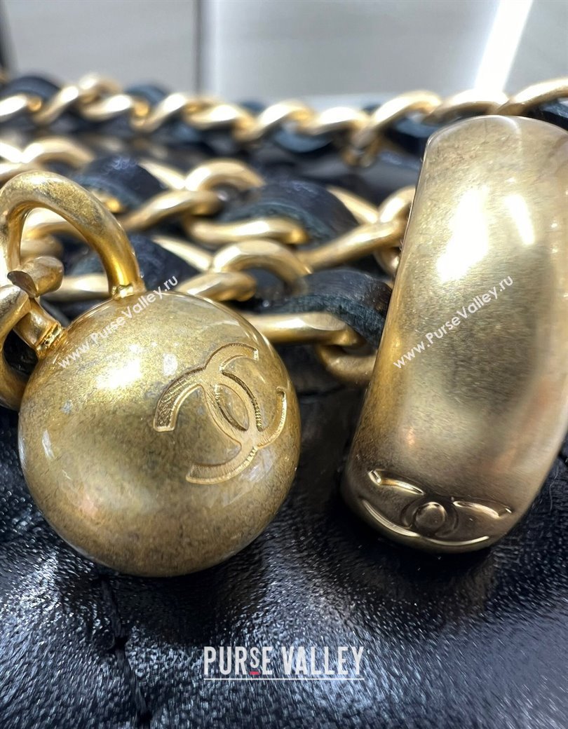 Chanel Shiny Calfskin Small Vanity with Ball Chain Black 2025 AP2292 (yezi-250812093)