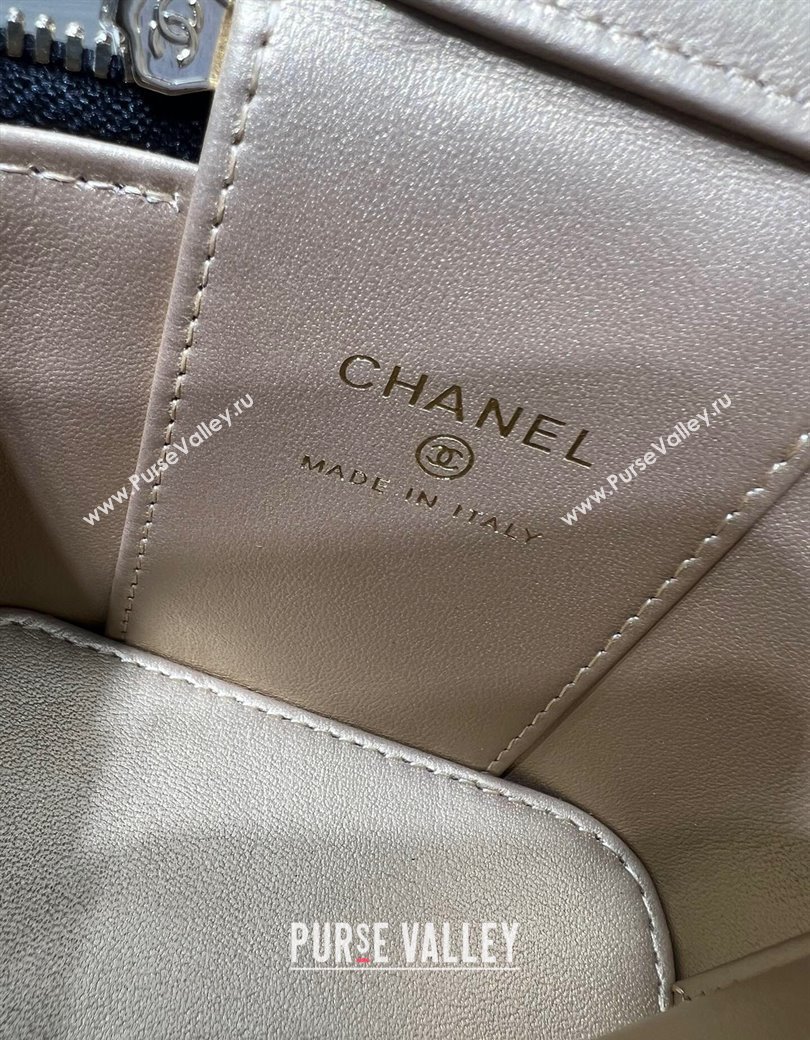 Chanel Shiny Calfskin Small Vanity with Ball Chain Black 2025 AP2292 (yezi-250812093)