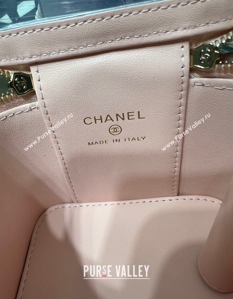 Chanel Shiny Calfskin Small Vanity with Ball Chain Light Pink 2025 AP2292 (yezi-250812094)