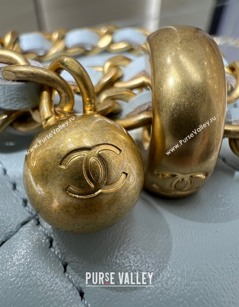 Chanel Shiny Calfskin Small Vanity with Ball Chain Light Blue 2025 AP2292 (yezi-250812095)