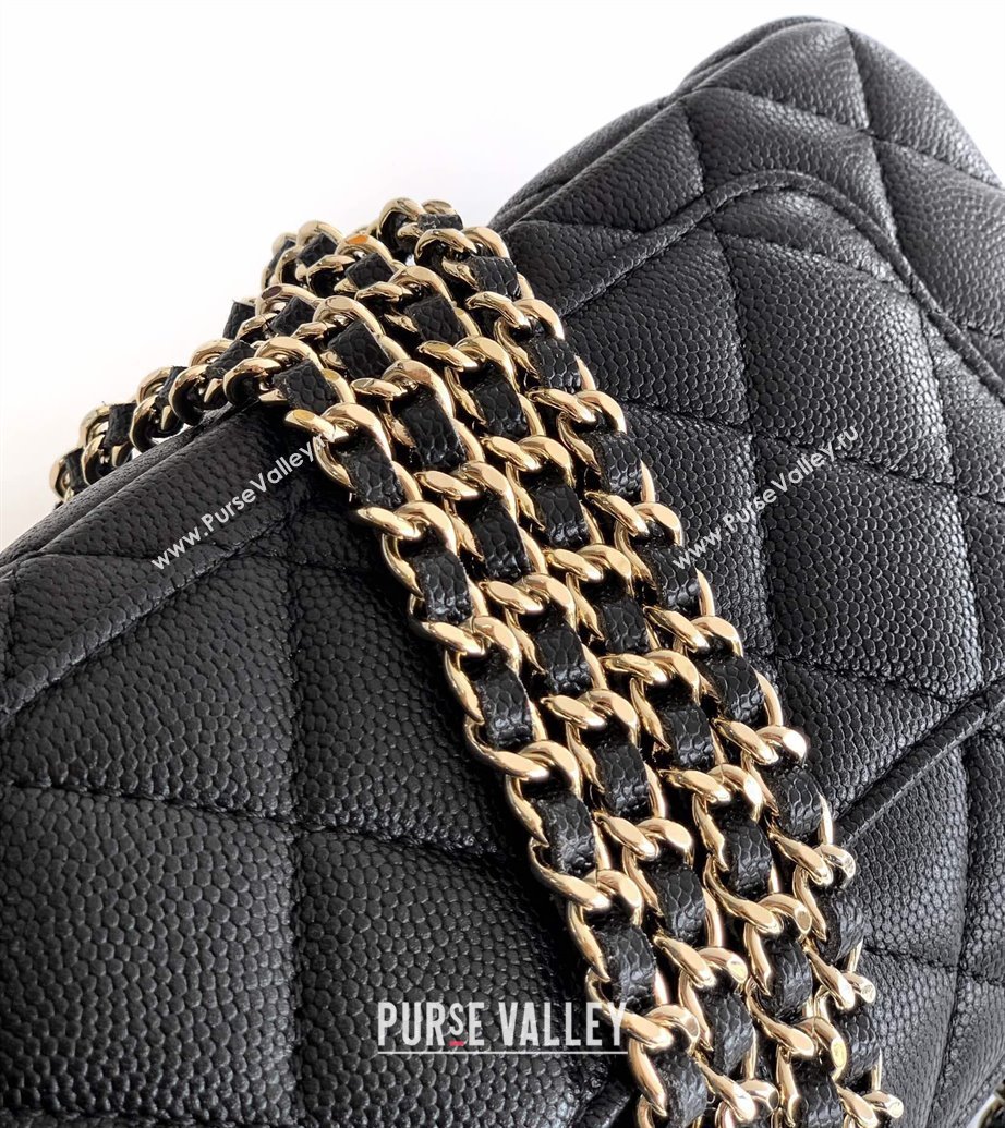 Chanel Grained Calfskin Hobo Bag Black 2025 CH081101 (yezi-2508110091)