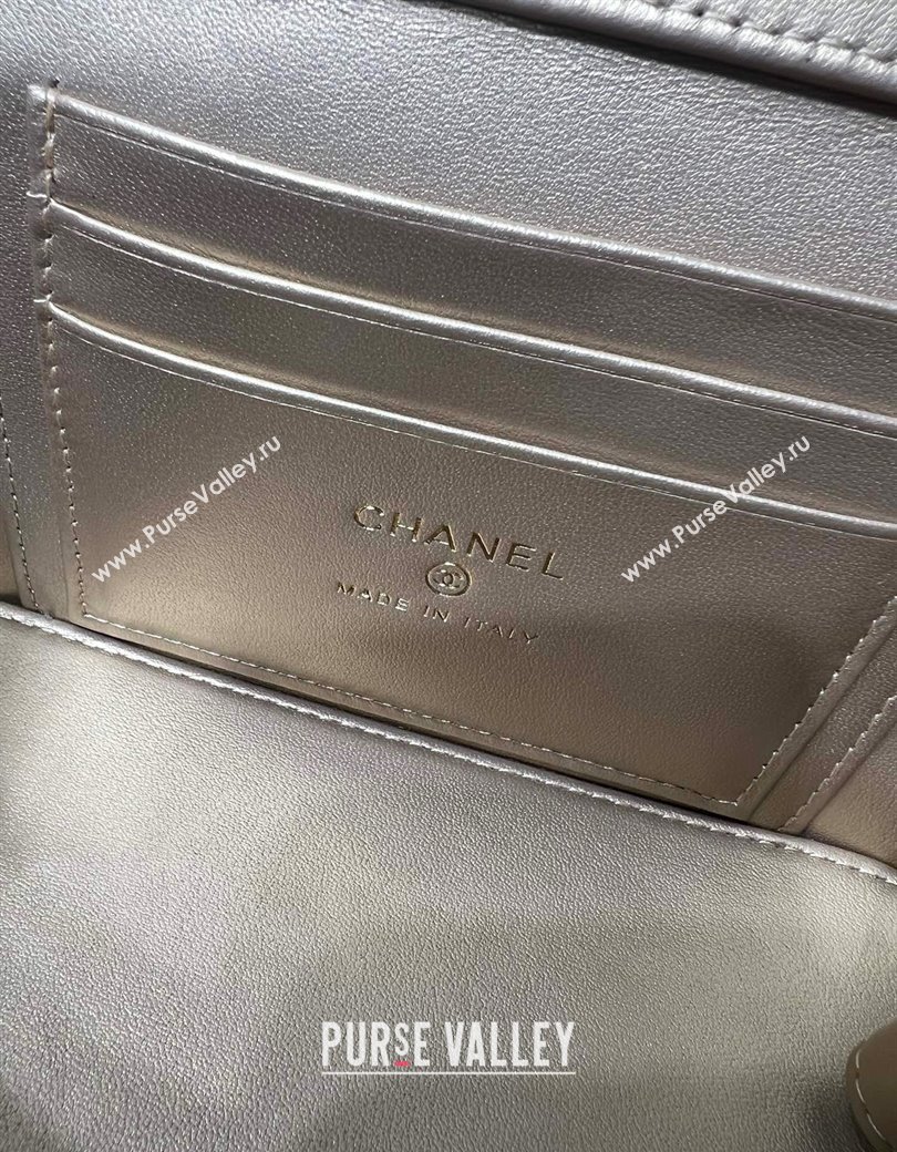 Chanel Shiny Calfskin Large Vanity with Ball Chain Black 2025 AP3651 (yezi-250812096)