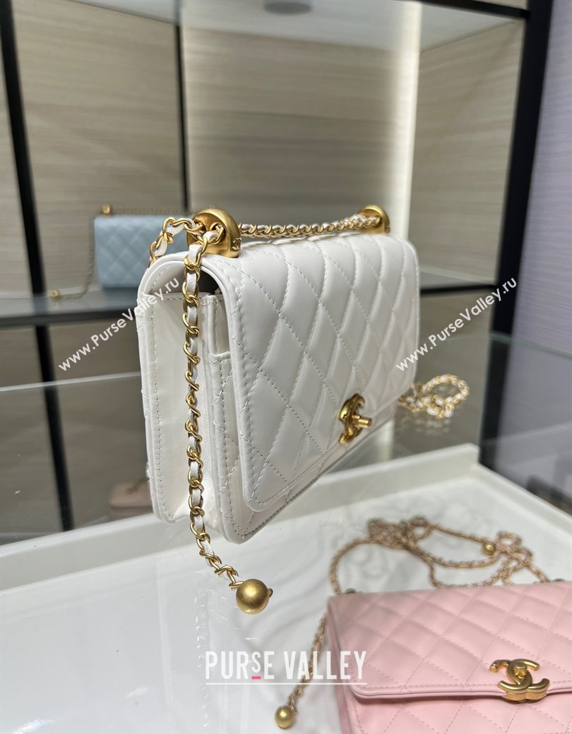 Chanel Shiny Calfskin Wallet On Chain WOC White 2025 AP2289 (yezi-2508110077)