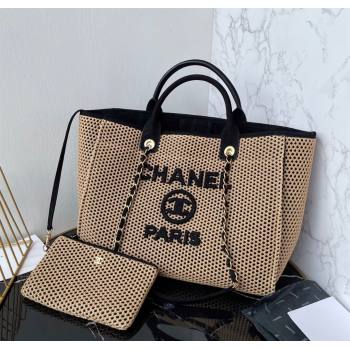Chanel Deauville Coco Beach Large Shopping Bag Brown/Black 2025 A66941 (yezi-250812033)