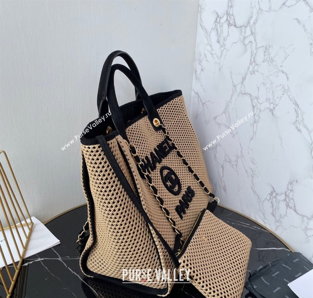 Chanel Deauville Coco Beach Large Shopping Bag Brown/Black 2025 A66941 (yezi-250812033)