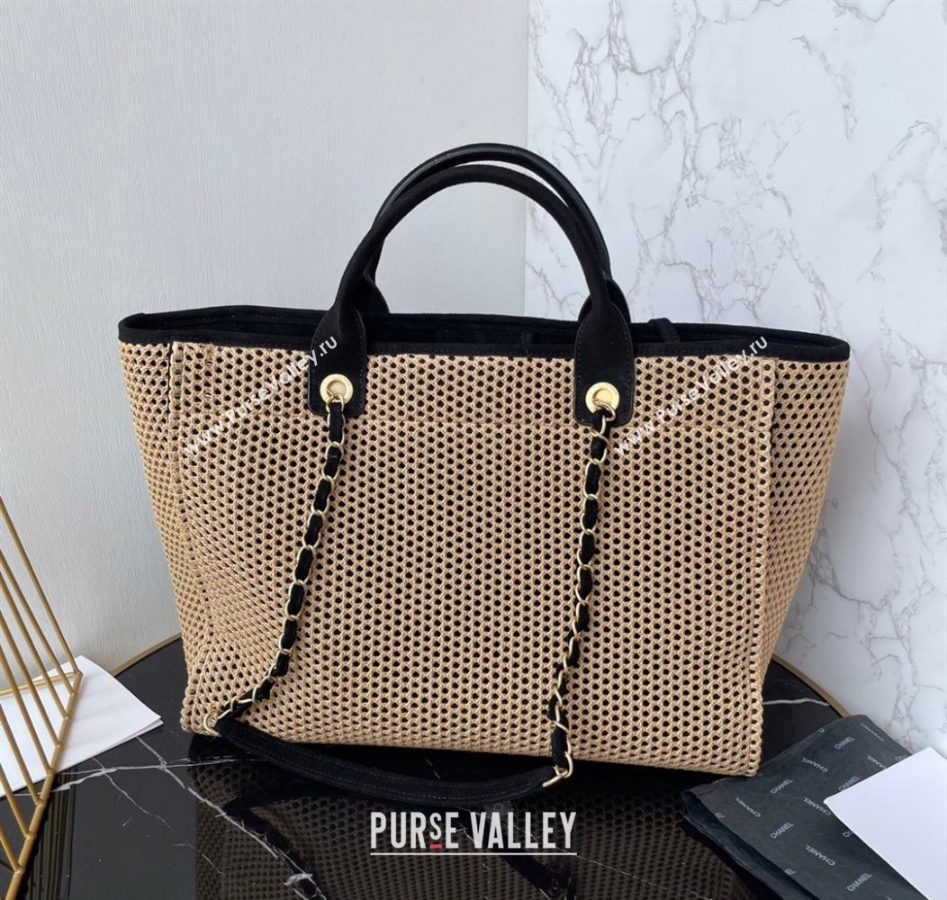 Chanel Deauville Coco Beach Large Shopping Bag Brown/Black 2025 A66941 (yezi-250812033)