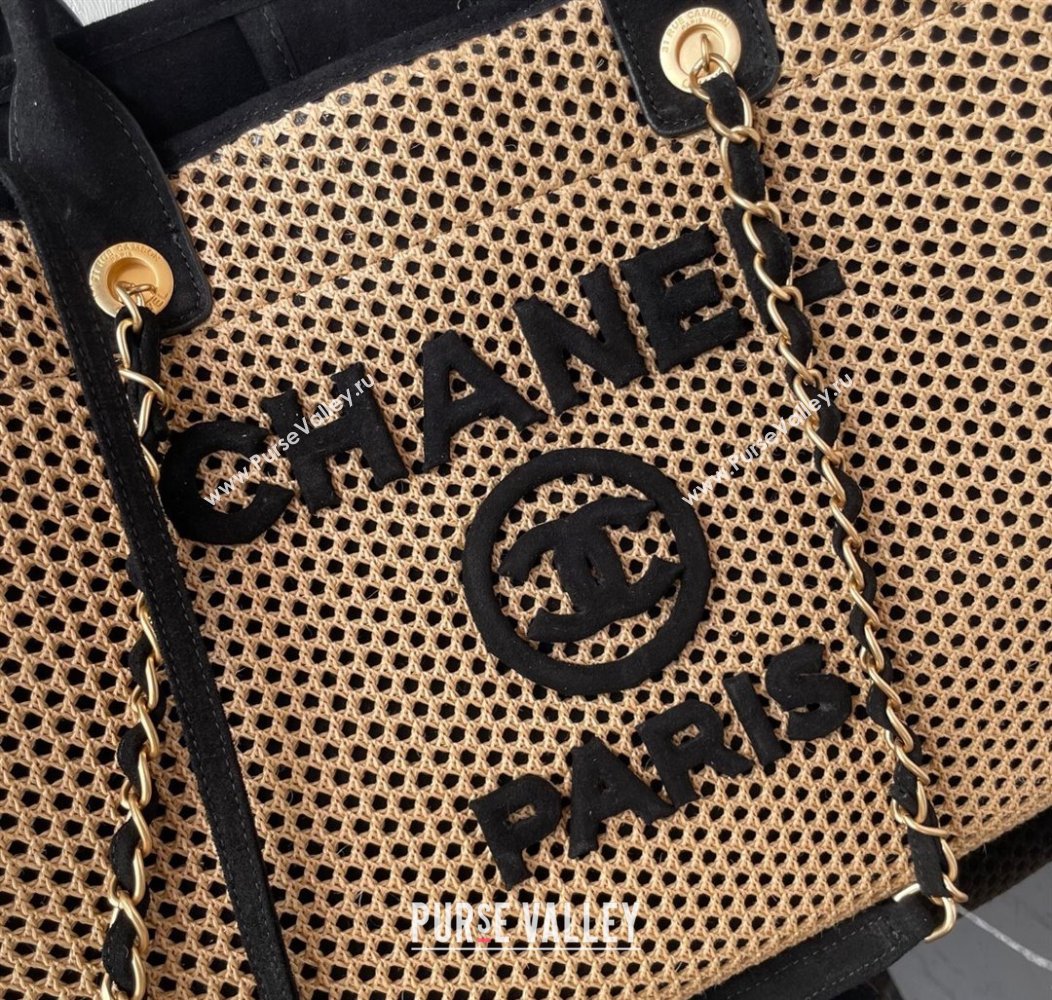 Chanel Deauville Coco Beach Large Shopping Bag Brown/Black 2025 A66941 (yezi-250812033)