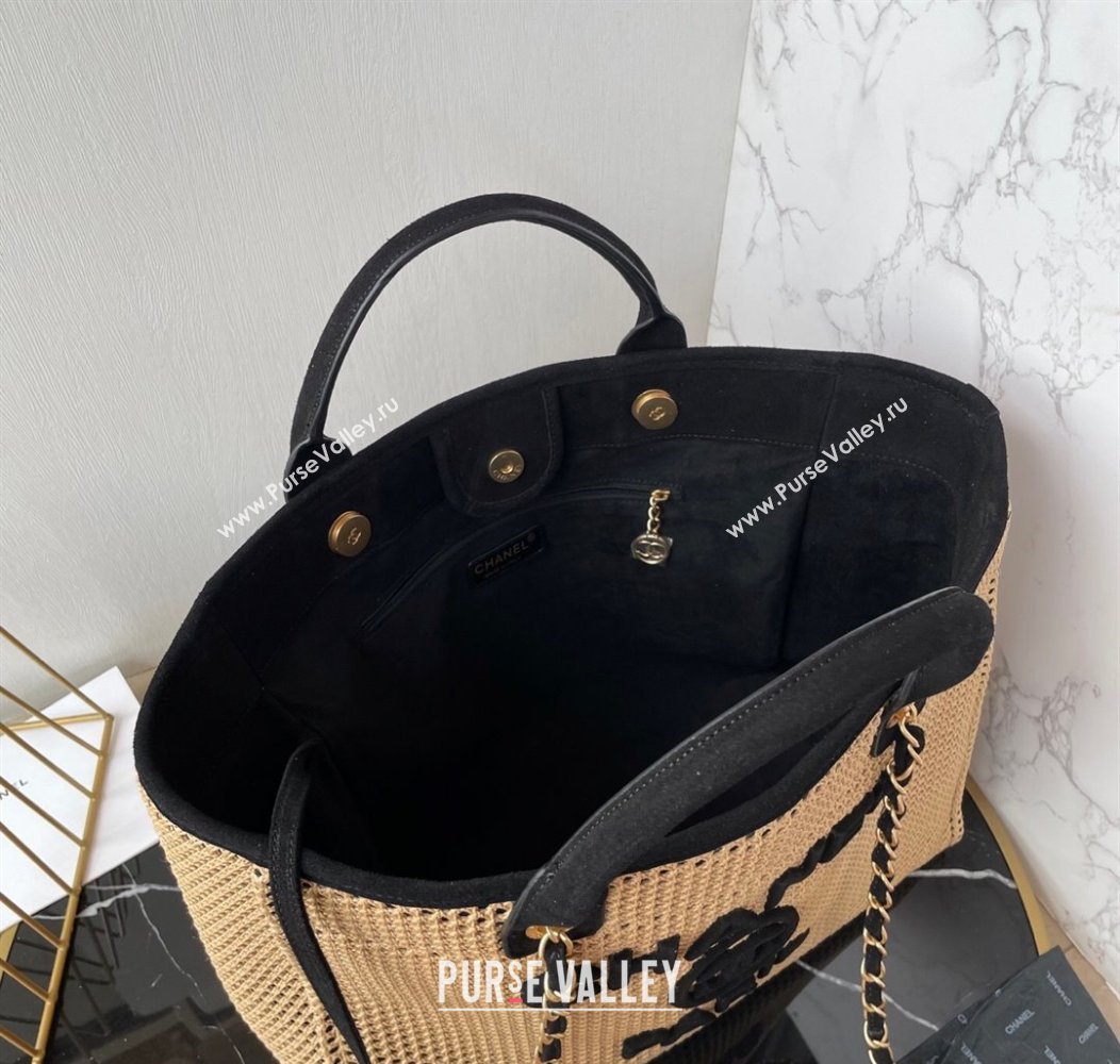 Chanel Deauville Coco Beach Large Shopping Bag Brown/Black 2025 A66941 (yezi-250812033)