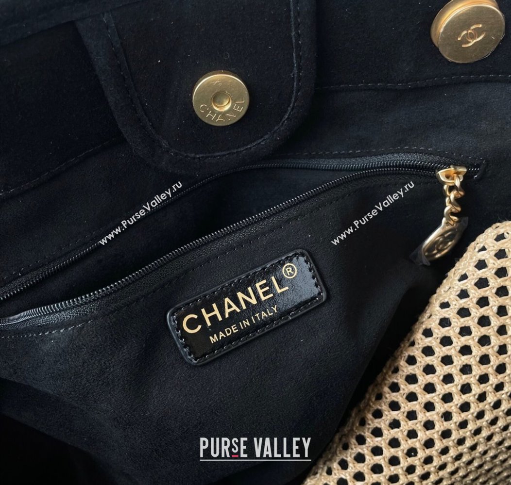Chanel Deauville Coco Beach Large Shopping Bag Brown/Black 2025 A66941 (yezi-250812033)