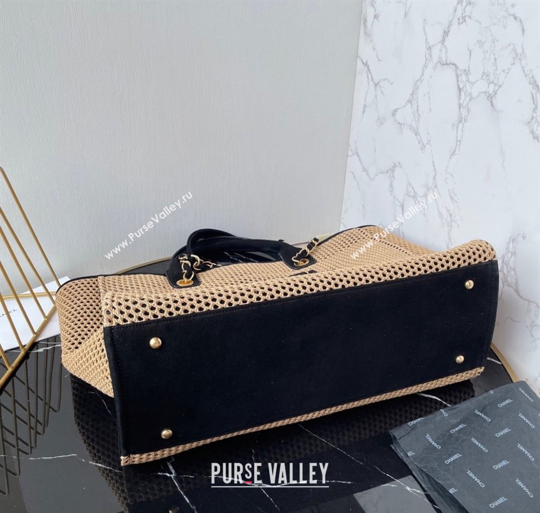 Chanel Deauville Coco Beach Large Shopping Bag Brown/Black 2025 A66941 (yezi-250812033)