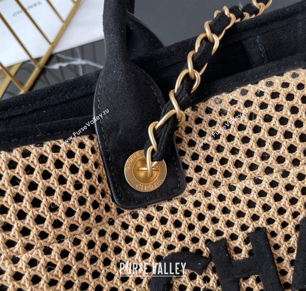 Chanel Deauville Coco Beach Large Shopping Bag Brown/Black 2025 A66941 (yezi-250812033)