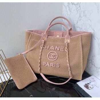 Chanel Deauville Coco Beach Large Shopping Bag Brown/Pink 2025 A66941 (yezi-250812034)