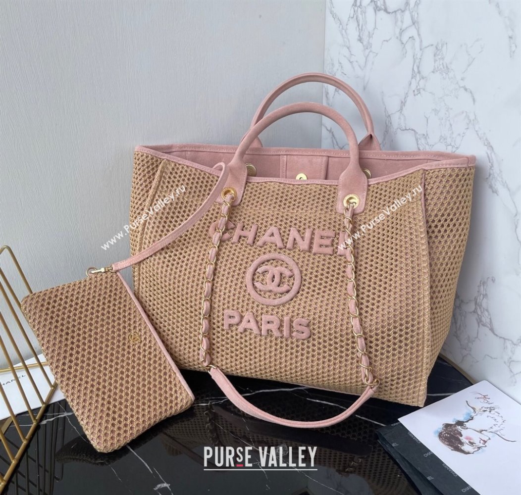 Chanel Deauville Coco Beach Large Shopping Bag Brown/Pink 2025 A66941 (yezi-250812034)