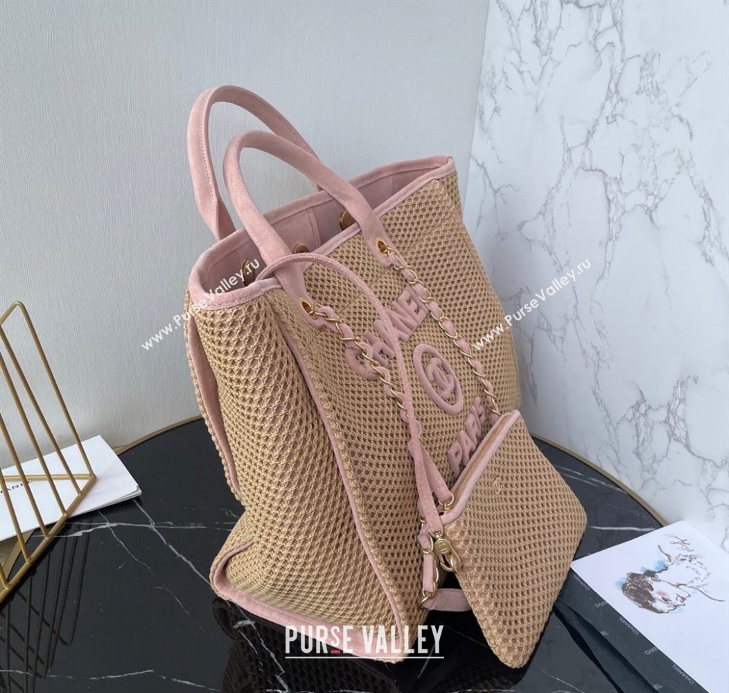 Chanel Deauville Coco Beach Large Shopping Bag Brown/Pink 2025 A66941 (yezi-250812034)