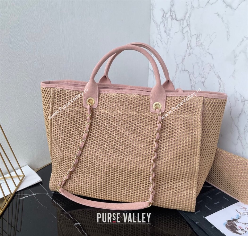Chanel Deauville Coco Beach Large Shopping Bag Brown/Pink 2025 A66941 (yezi-250812034)