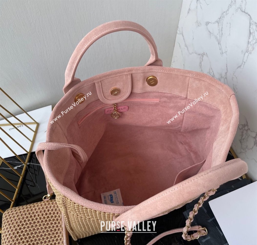 Chanel Deauville Coco Beach Large Shopping Bag Brown/Pink 2025 A66941 (yezi-250812034)