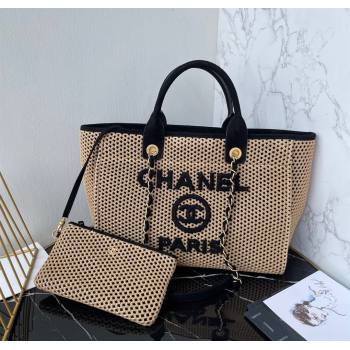Chanel Deauville Coco Beach Medium Shopping Bag Black 2025 AS3351 (yezi-250812036)