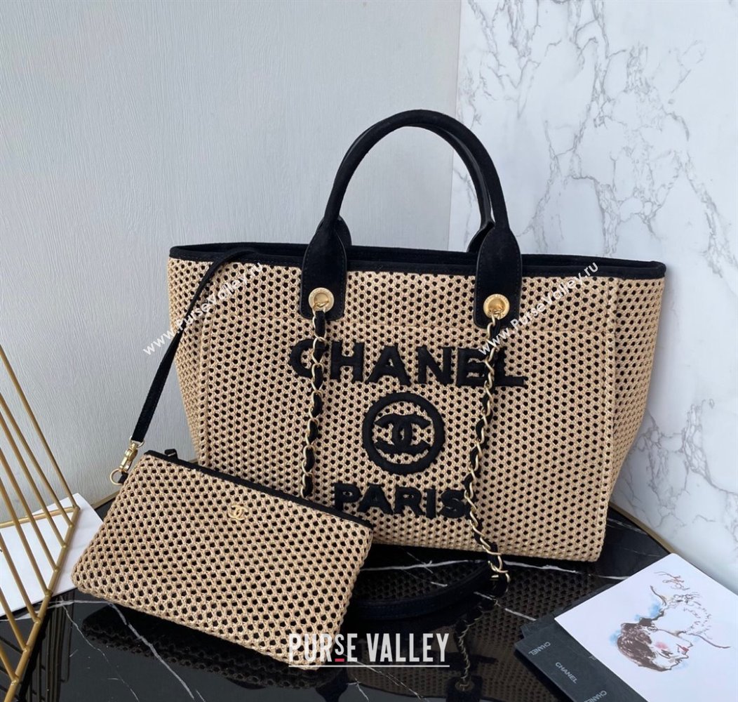 Chanel Deauville Coco Beach Medium Shopping Bag Black 2025 AS3351 (yezi-250812036)
