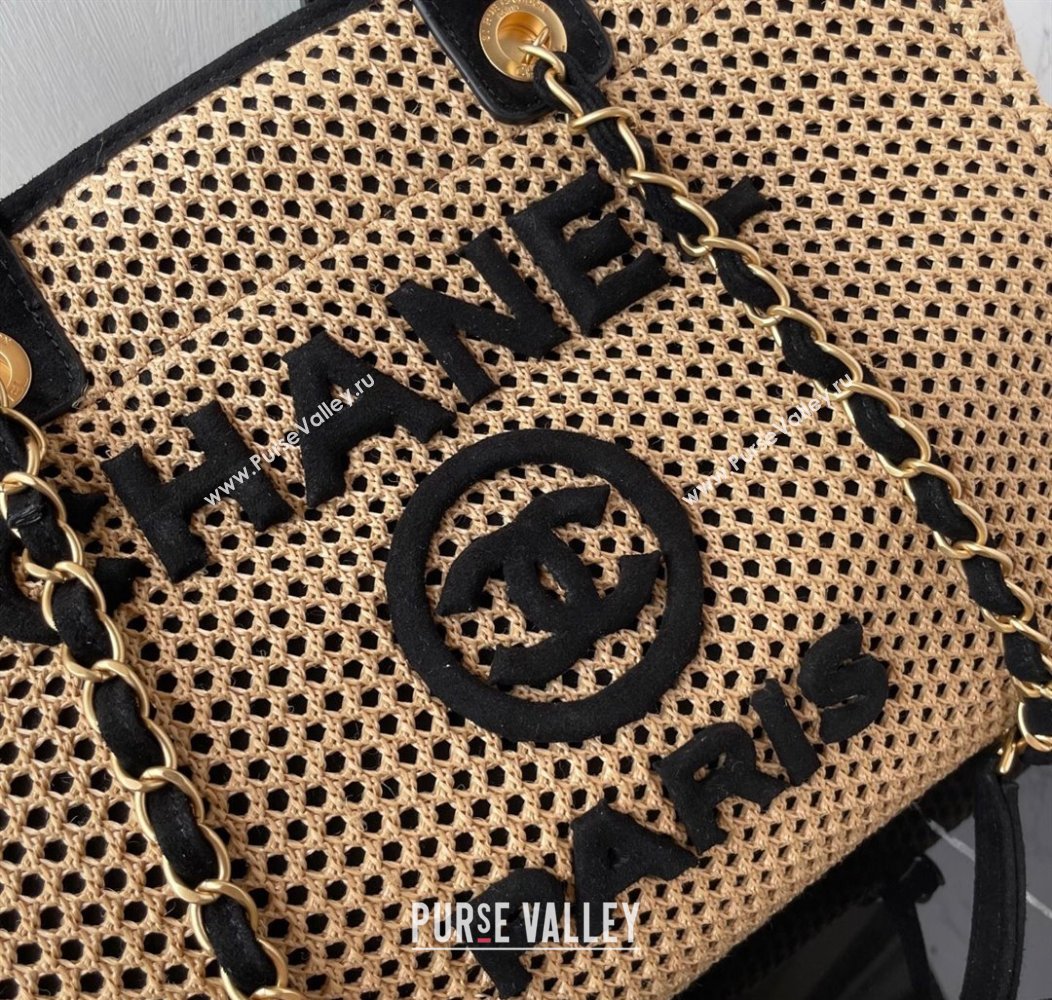Chanel Deauville Coco Beach Medium Shopping Bag Black 2025 AS3351 (yezi-250812036)