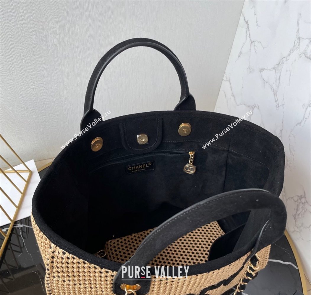 Chanel Deauville Coco Beach Medium Shopping Bag Black 2025 AS3351 (yezi-250812036)