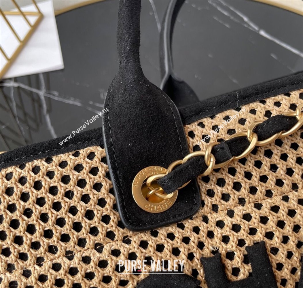 Chanel Deauville Coco Beach Medium Shopping Bag Black 2025 AS3351 (yezi-250812036)