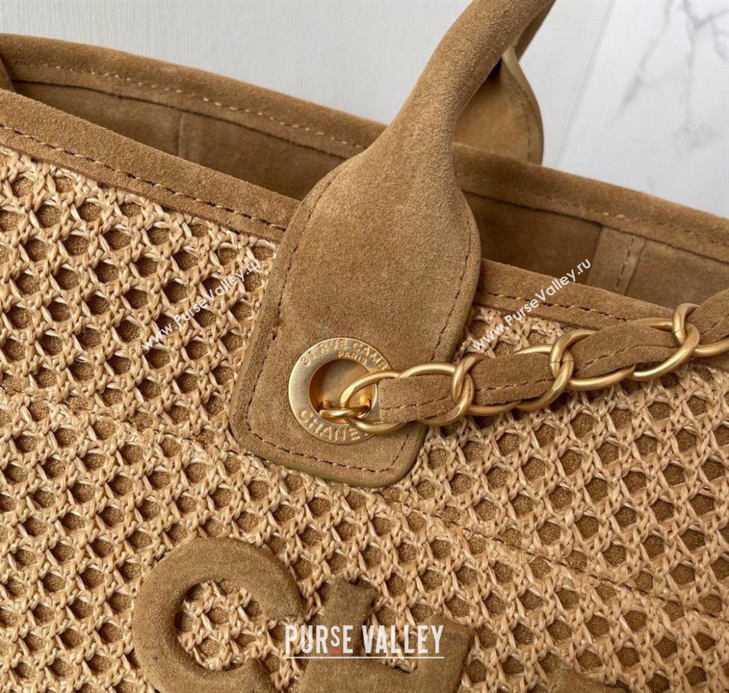 Chanel Deauville Coco Beach Medium Shopping Bag Beige 2025 AS3351 (yezi-250812038)