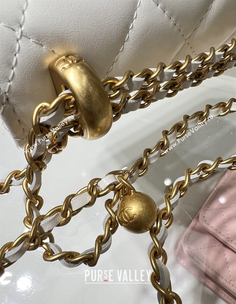 Chanel Shiny Calfskin Wallet On Chain WOC White 2025 AP2289 (yezi-2508110077)