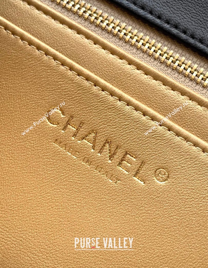 Chanel Shiny Lambskin Leather Flap Bag with CC Chain AS5756 Black 2025 (yezi-2508110097)