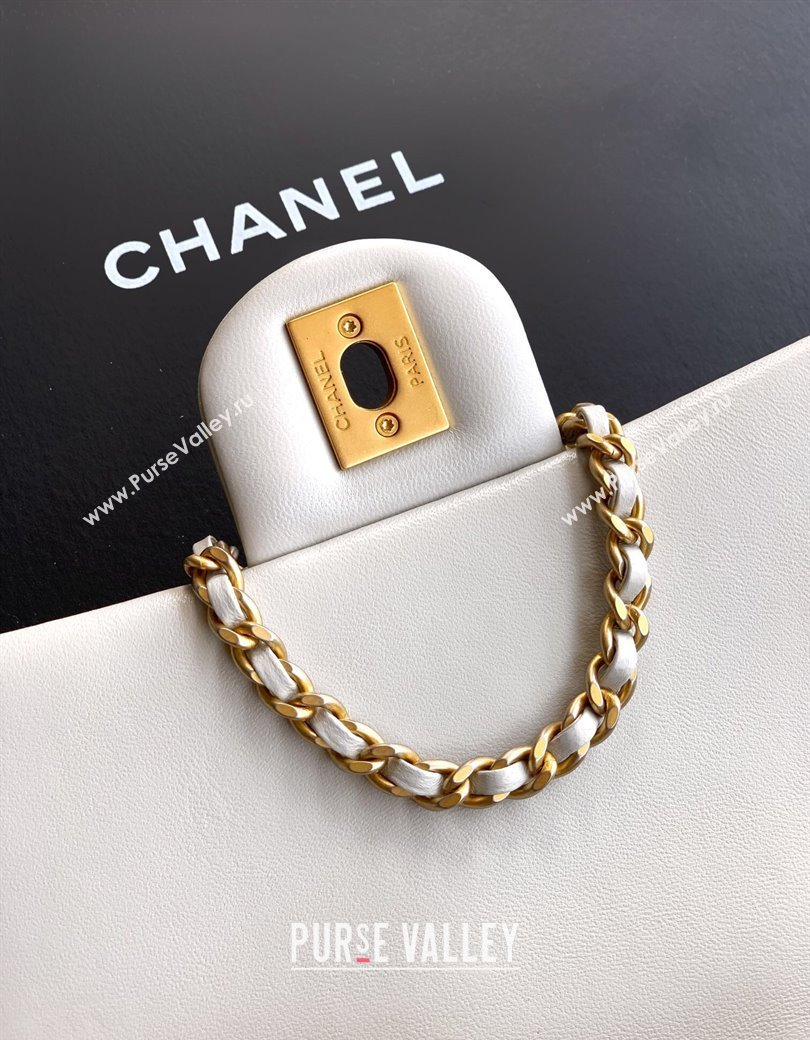 Chanel Shiny Lambskin Mini Flap Bag with CC Chain AS5759 Light Grey 2025 (yezi-2508110098)