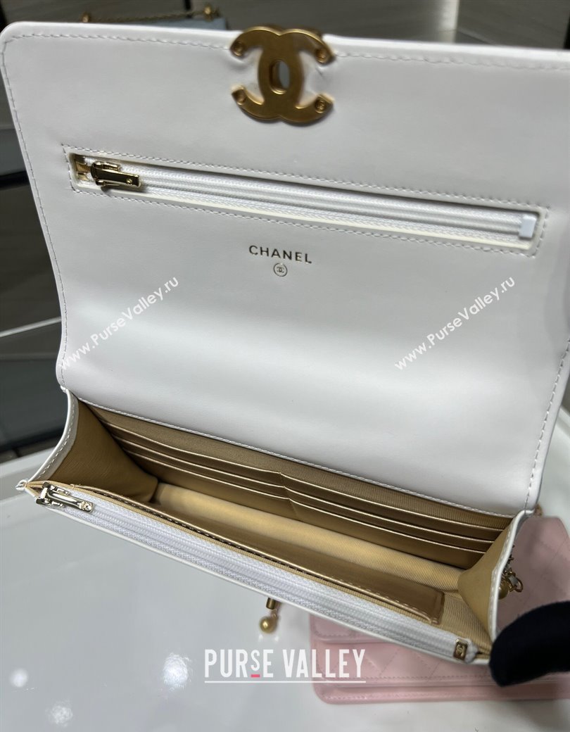Chanel Shiny Calfskin Wallet On Chain WOC White 2025 AP2289 (yezi-2508110077)